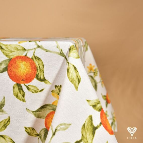 Скатертина з водовідштовхувальним просоченням IDEIA 140х170 см бавовна Персик (v-001 молоко), фото 2