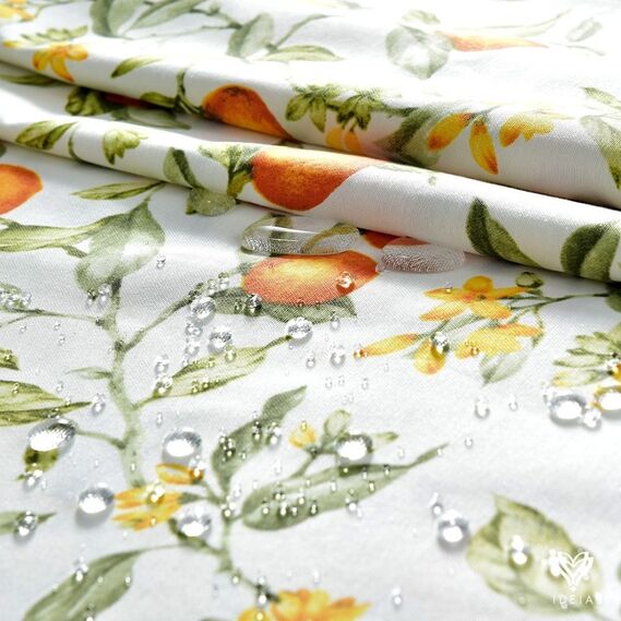 Скатертина з водовідштовхувальним просоченням IDEIA 140х170 см бавовна Персик (v-001 молоко), фото 3