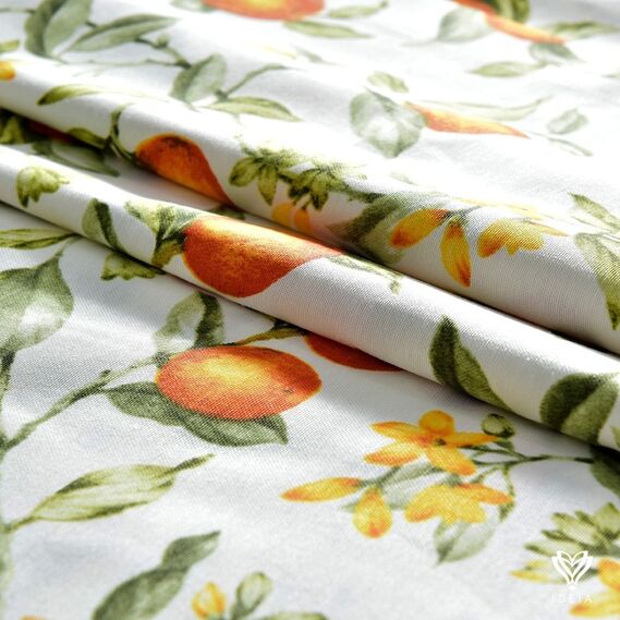 Скатертина з водовідштовхувальним просоченням IDEIA 140х170 см бавовна Персик (v-001 молоко), фото 5