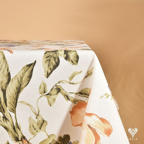 Скатертина з водовідштовхувальним просоченням IDEIA 140х170 см бавовна колібрі v-59 персик, фото 2