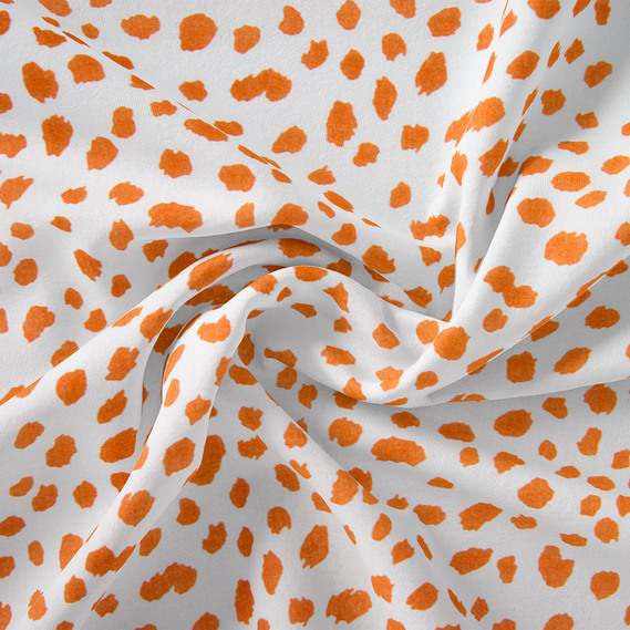 Ткань плательная штапель лайт хмаринки білий кориця, фото 1