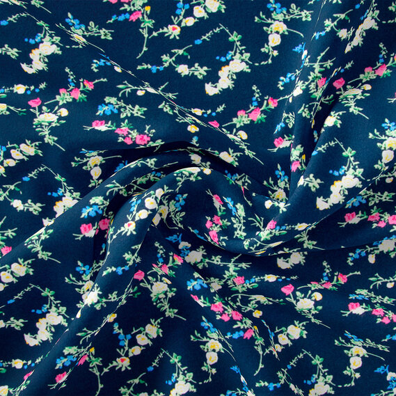 Тканина плательна штапель лайт Вероніка синій, фото 1