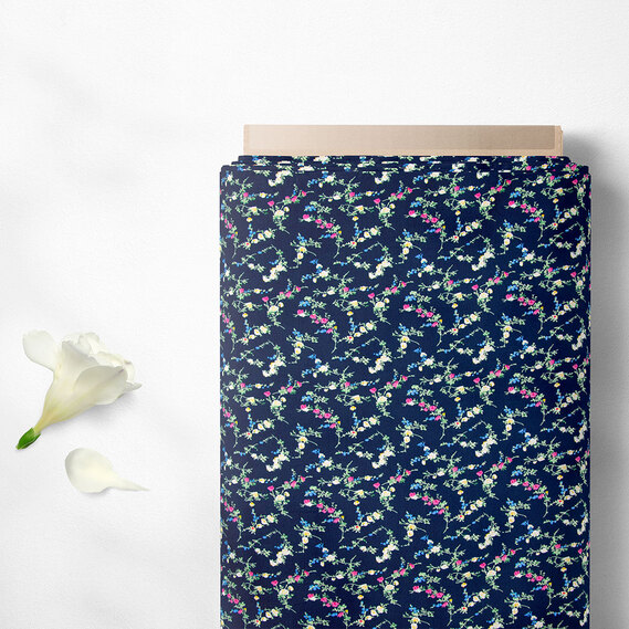 Тканина плательна штапель лайт Вероніка синій, фото 2