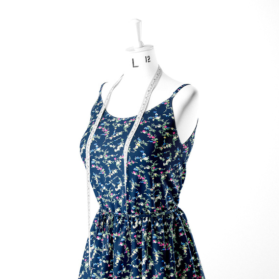 Тканина плательна штапель лайт Вероніка синій, фото 3