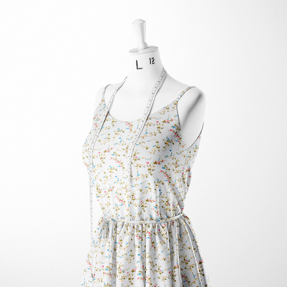 Тканина плательна штапель лайт Вероніка молоко, фото 3