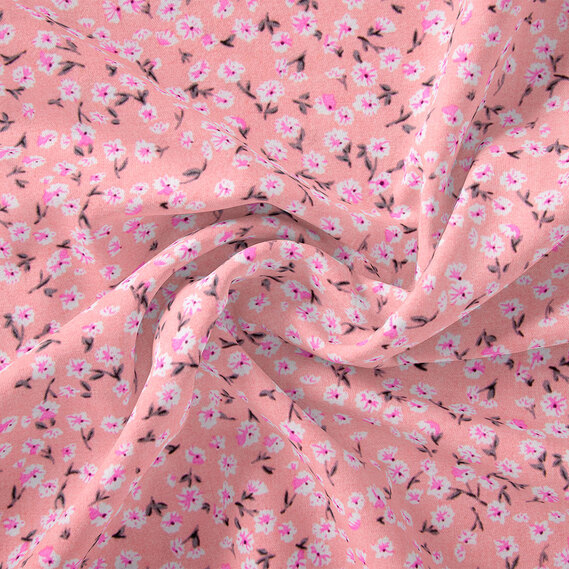 Тканина штапель  дрібноцвіт пудра, фото 1