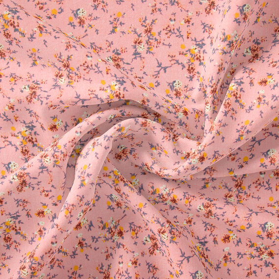 Ткань штапель дрібноцвіт 2 персик, фото 1