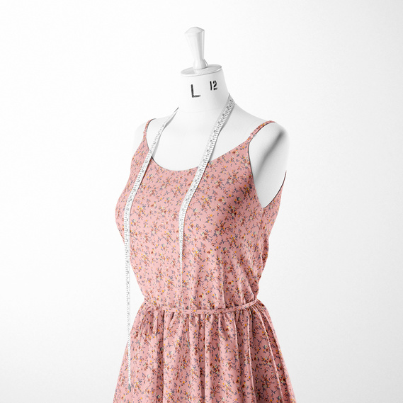 Ткань штапель дрібноцвіт 2 персик, фото 3