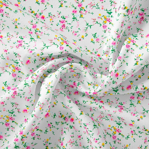 Тканина штапель дрібноцвіт 2 білий, фото 1