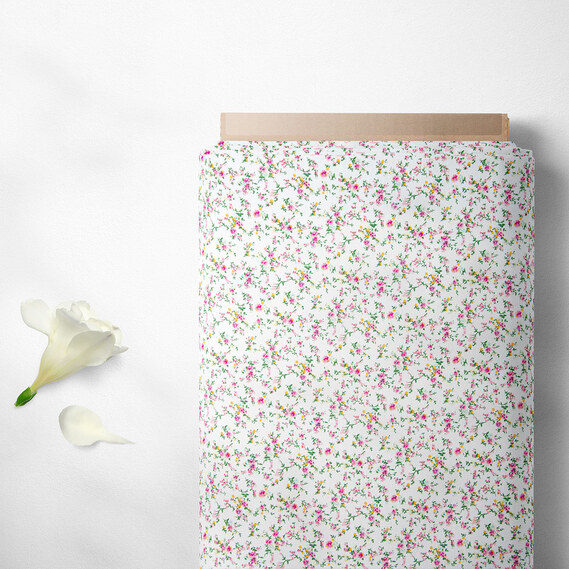 Тканина штапель дрібноцвіт 2 білий, фото 2