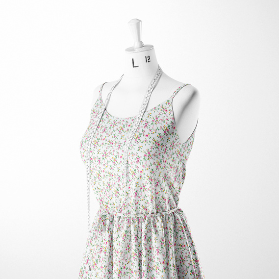 Тканина штапель дрібноцвіт 2 білий, фото 3