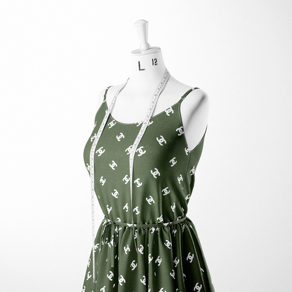 Тканина штапель Chanel хакі, фото 3