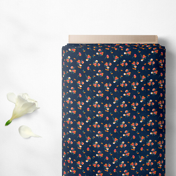 Тканина штапель Аміна темно синій, фото 2