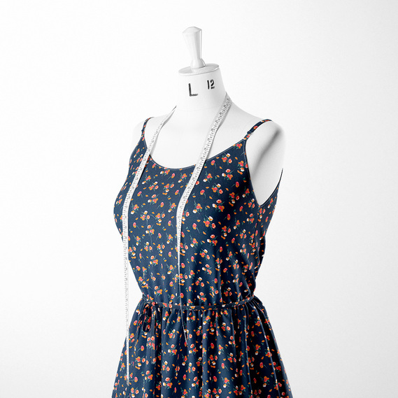 Тканина штапель Аміна темно синій, фото 3