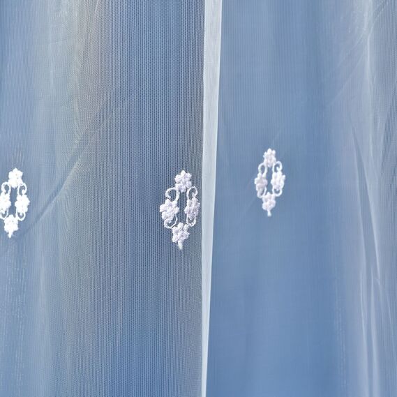 Тюль сітка з вишивкою Майя V-beyaz , фото 3 Тюль сітка з вишивкою Майя V-beyaz , фото 3