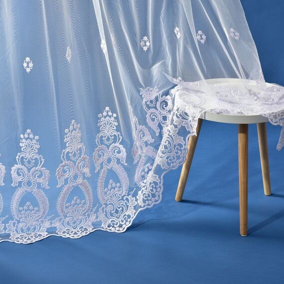 Тюль сітка з вишивкою Майя V-beyaz , фото 4 Тюль сітка з вишивкою Майя V-beyaz , фото 4