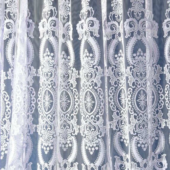 Тюль сітка з вишивкою Майя V-beyaz , фото 5 Тюль сітка з вишивкою Майя V-beyaz , фото 5