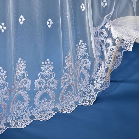 Тюль сітка з вишивкою Майя V-beyaz , фото 6 Тюль сітка з вишивкою Майя V-beyaz , фото 6