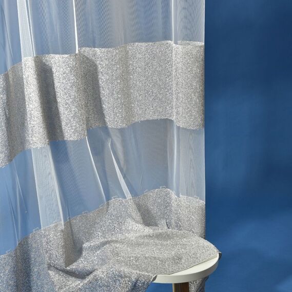 Тюль сетка с вышивкой Небосклон V-срібло, фото 1 Тюль сетка с вышивкой Небосклон V-срібло, фото 1