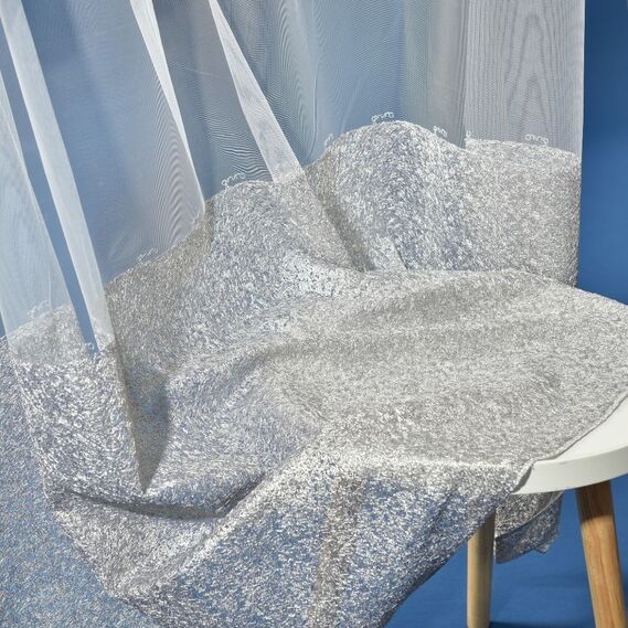 Тюль сетка с вышивкой Небосклон V-срібло, фото 2 Тюль сетка с вышивкой Небосклон V-срібло, фото 2