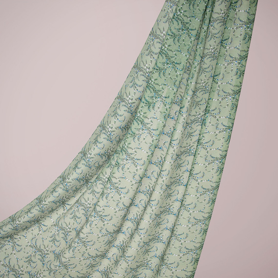 Тканина шифон креп гілочка олива, фото 1 Тканина шифон креп гілочка олива, фото 1