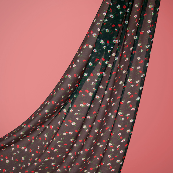 Ткань шифон креп ода чорний, фото 1 Ткань шифон креп ода чорний, фото 1