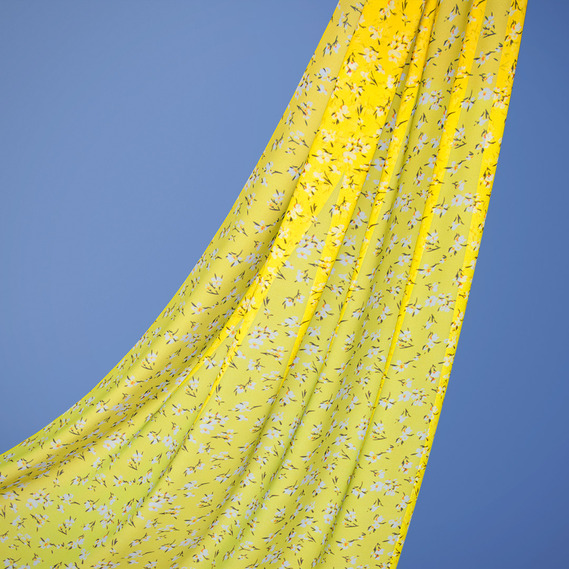 Ткань шифон креп Амелі жовтий, фото 1 Ткань шифон креп Амелі жовтий, фото 1