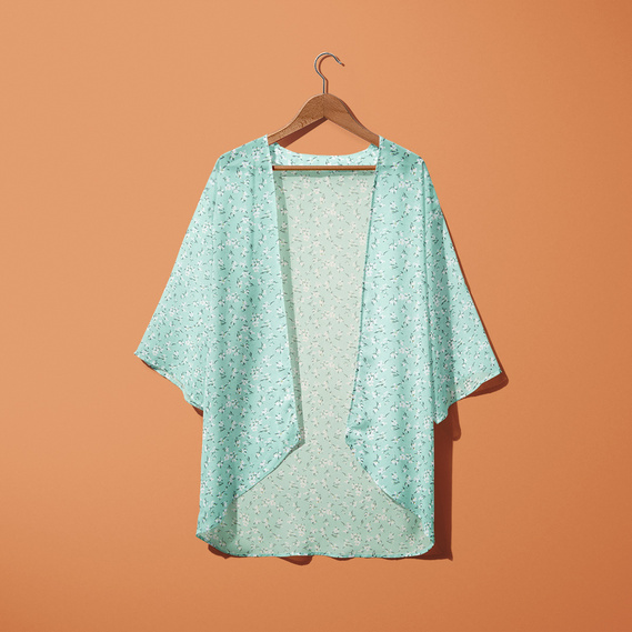 Тканина шифон креп Амелі бірюза, фото 3 Тканина шифон креп Амелі бірюза, фото 3