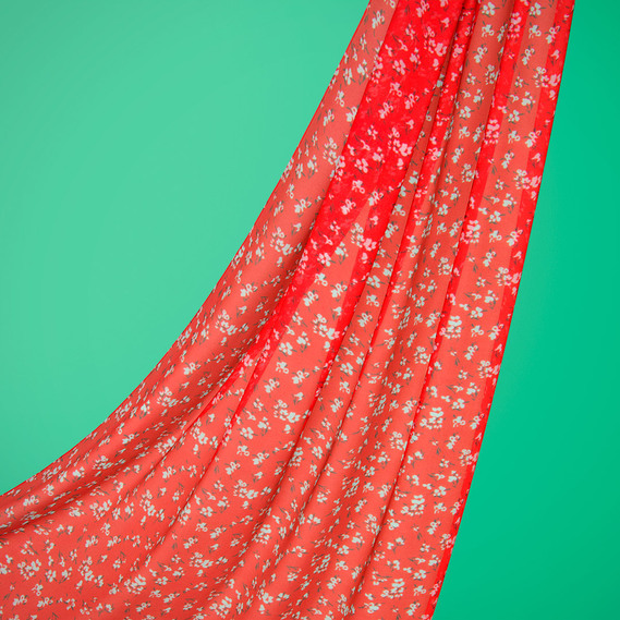 Тканина шифон креп Амелі червоний, фото 1