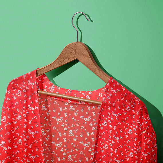 Тканина шифон креп Амелі червоний, фото 2 Тканина шифон креп Амелі червоний, фото 2