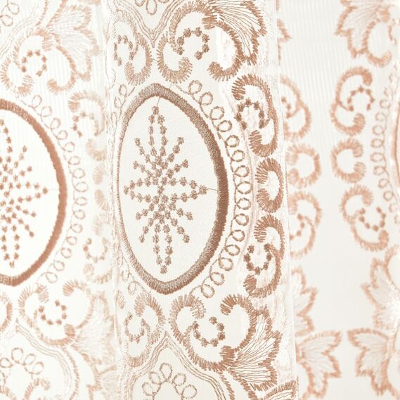 Тюль сетка с вышивкой Майя V-05 пудра, фото 6 Тюль сетка с вышивкой Майя V-05 пудра, фото 6