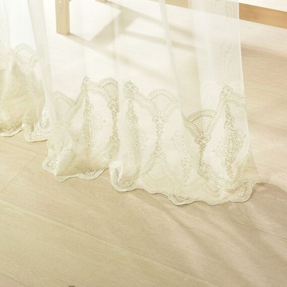 Тюль фатин с вышивкой Фантазия V-krem, фото 3 Тюль фатин с вышивкой Фантазия V-krem, фото 3