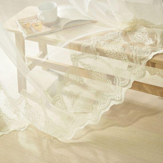 Тюль фатин с вышивкой Фантазия V-krem, фото 4 Тюль фатин с вышивкой Фантазия V-krem, фото 4