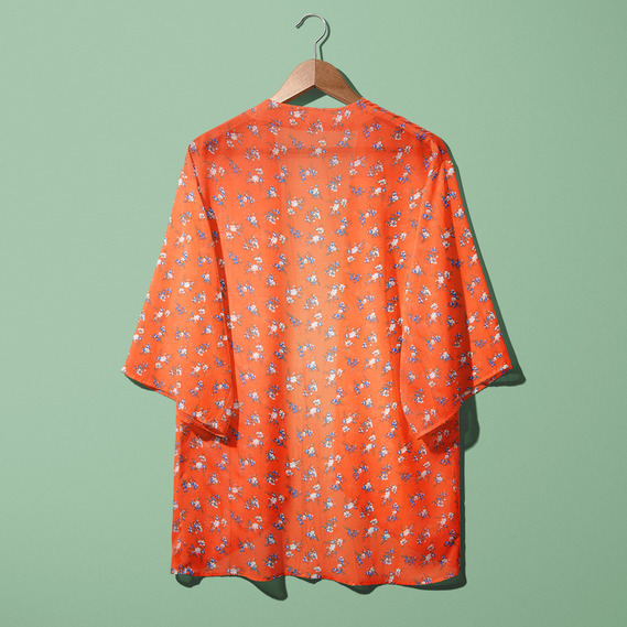 Ткань шифон креп букет помаранч, фото 4 Ткань шифон креп букет помаранч, фото 4