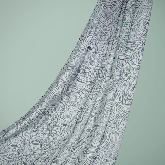 Ткань шифон принт Агат білий, фото 1 Ткань шифон принт Агат білий, фото 1