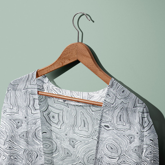 Ткань шифон принт Агат білий, фото 2 Ткань шифон принт Агат білий, фото 2