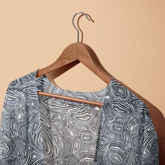 Ткань шифон принт Агат чорний, фото 2 Ткань шифон принт Агат чорний, фото 2