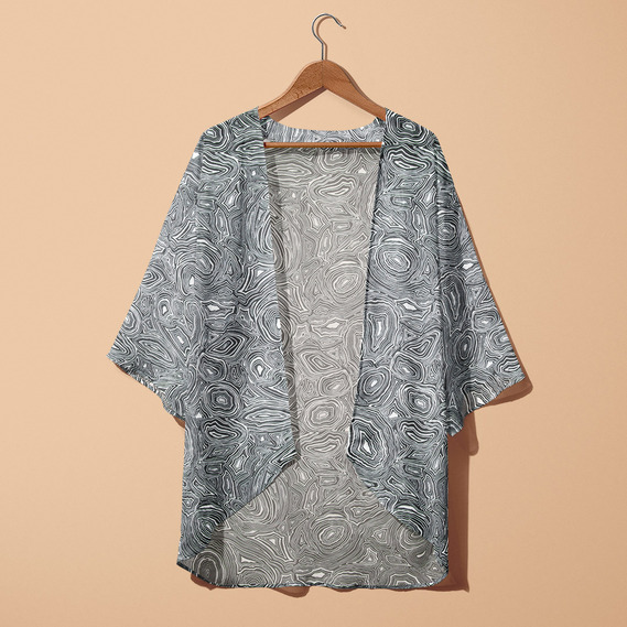 Ткань шифон принт Агат чорний, фото 3 Ткань шифон принт Агат чорний, фото 3