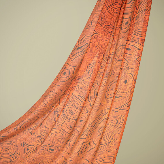 Тканина шифон принт Агат рудий, фото 1 Тканина шифон принт Агат рудий, фото 1