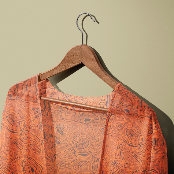 Тканина шифон принт Агат рудий, фото 2 Тканина шифон принт Агат рудий, фото 2