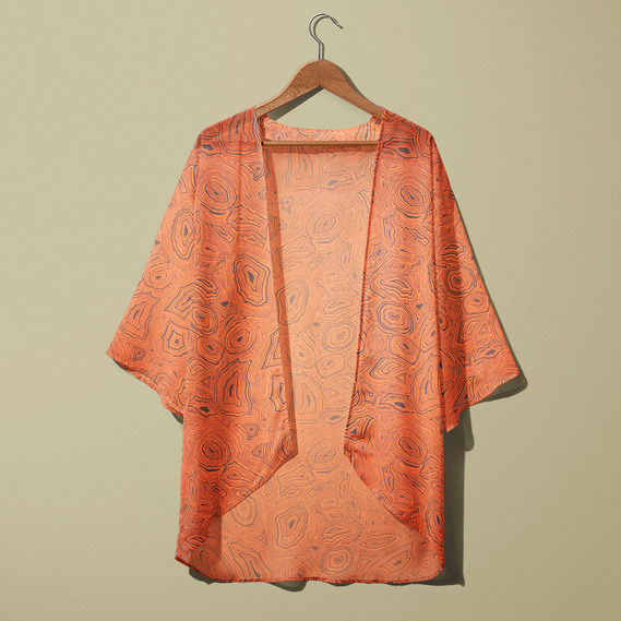 Тканина шифон принт Агат рудий, фото 3 Тканина шифон принт Агат рудий, фото 3