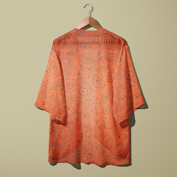 Тканина шифон принт Агат рудий, фото 4 Тканина шифон принт Агат рудий, фото 4