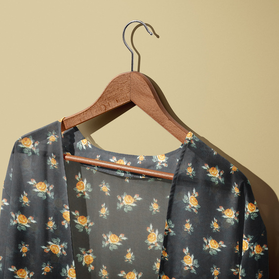 Ткань шифон принт троянда чорний карамель, фото 2 Ткань шифон принт троянда чорний карамель, фото 2