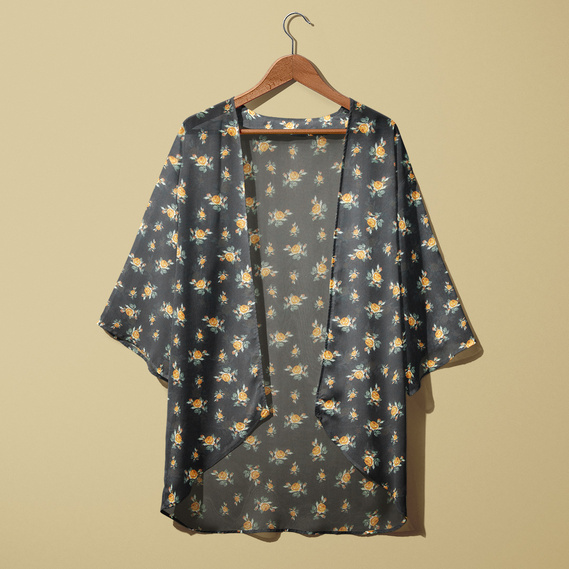 Ткань шифон принт троянда чорний карамель, фото 3 Ткань шифон принт троянда чорний карамель, фото 3