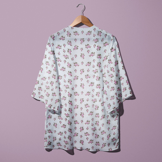 Тканина шифон принт троянда молоко фрез, фото 4 Тканина шифон принт троянда молоко фрез, фото 4