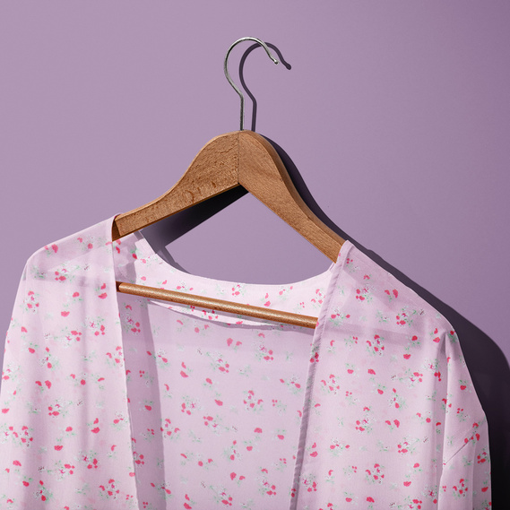 Тканина шифон принт Веста рожевий, фото 2