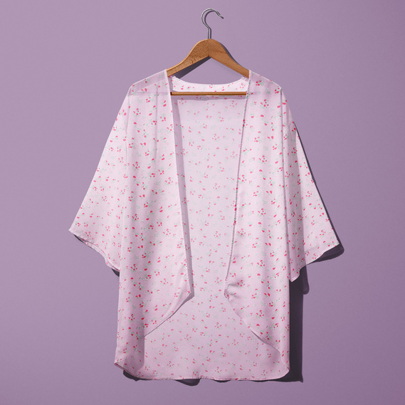 Тканина шифон принт Веста рожевий, фото 3