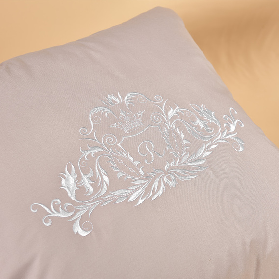 Pillow ROYAL with an embroidery of ТМ IDEIA 45х45 cm св.сірий, фото 5