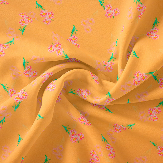 Тканина батист Digital принт Віола 1 гірчиця, фото 1