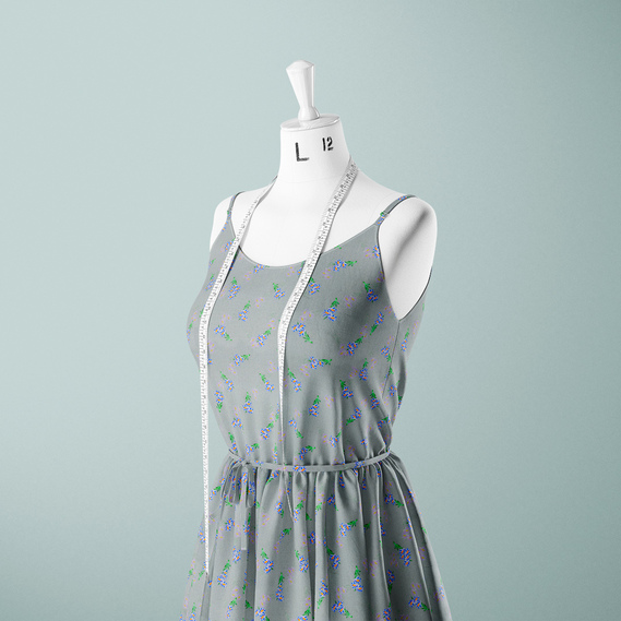 Тканина батист Digital принт Віола 1 лавр, фото 3